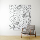 Minimale Schwarz & Weiß Linie Kunst Modernes Desig Wandteppich (Beispiel)