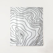 Minimale Schwarz & Weiß Linie Kunst Modernes Desig Wandteppich (Vorderseite)