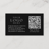Minimale Schwarz-Weiß-Logo-QR-Code-Foto-Coach Visitenkarte (Rückseite)