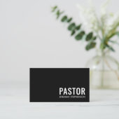 Minimale Schwarz-Weiß-Logo-QR-Code PASTOR Visitenkarte (Stehend Vorderseite)