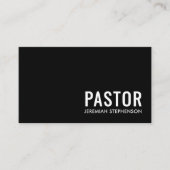 Minimale Schwarz-Weiß-Logo-QR-Code PASTOR Visitenkarte (Vorderseite)