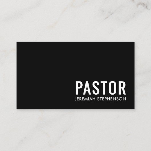 Minimale Schwarz-Weiß-Logo-QR-Code PASTOR Visitenkarte (Vorderseite)