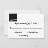 Minimale Schwarz-Weiß-Moderne einfache schicke Hoc RSVP Karte (Vorderseite)