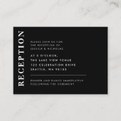 Minimale Schwarz/Weiß Moderne Hochzeitsempfehlung Begleitkarte (Vorderseite)