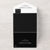 Minimale Schwarz-Weiß-Monogramm-Elegante Hochzeit All In One Einladung (Außenbereich)