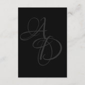 Minimale Schwarz-Weiß-Monogramm-Elegante Hochzeit Begleitkarte (Rückseite)