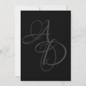 Minimale Schwarz-Weiß-Monogramm-Elegante Hochzeit Einladung (Rückseite)