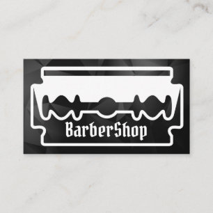 Minimale Schwarz-Weiß-Rasierer-Creative-Barbershop Visitenkarte