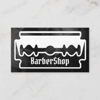 Minimale Schwarz-Weiß-Rasierer-Creative-Barbershop Visitenkarte