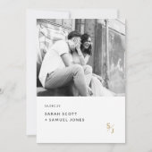 Minimale Schwarz-Weiß-Romantik-Foto Hochzeit Einladung (Vorderseite)