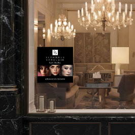 Minimale Schwarz-Weiß-Schrift-Wimpern-Foto-Logo Fensteraufkleber