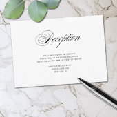 Minimale Schwarz-Weiß-Script-Hochzeitsempfehlung Begleitkarte