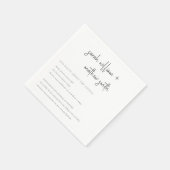 Minimale Schwarz-Weiß-Script-Typografie Spaß-Fakte Serviette (Ecke)