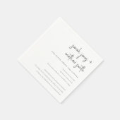 Minimale Schwarz-Weiß-Script-Typografie Spaß-Fakte Serviette (Ecke)