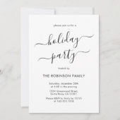 Minimale Schwarz-Weiß-Skript-Feier Einladung (Vorderseite)