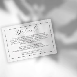 Minimale Schwarz-Weiß-Skripteinschlusskarte RSVP Karte