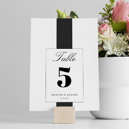 Minimale Schwarz-Weiß-Tischnummer Einladung