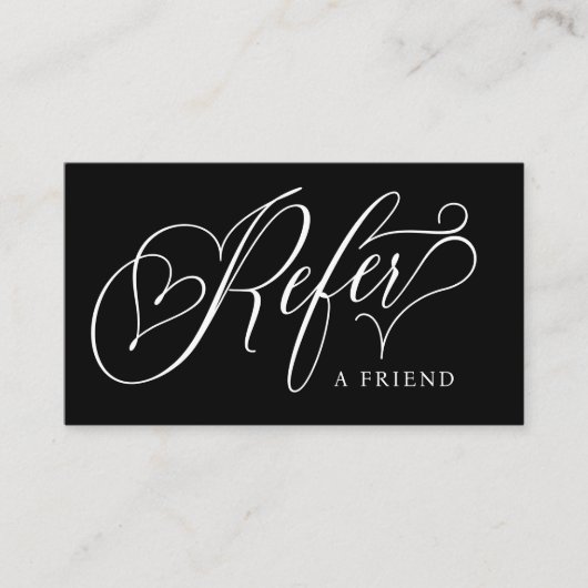 Minimale Schwarz-Weiß-Typografie Empfehlungskarte (Vorderseite)