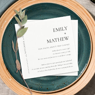 Minimale Schwarz-Weiß-Typografie-Fun-Fakten Serviette