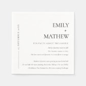 Minimale Schwarz-Weiß-Typografie-Fun-Fakten Serviette (Vorderseite)