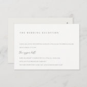 Minimale Schwarz-Weiß-Typografie Hochzeitsempfehlu Begleitkarte (Vorne/Hinten)