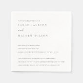 Minimale Schwarz-Weiß-Typografie-Spaß-Fakten Serviette (Vorderseite)