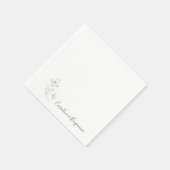 Minimale Schwarz-weiße Blumenstrauß Art Custom Wed Serviette (Ecke)