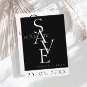 Minimale Schwarz-weiße einfache Typografie-Hochzei Save The Date