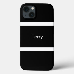 Minimale schwarz-weiße gestreifte Personalisierte Case-Mate iPhone Hülle