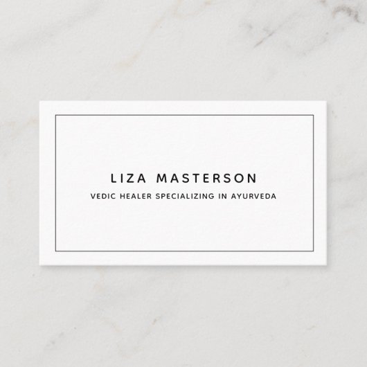 Minimale Schwarz-weiße Heileralternative Medizin Visitenkarte (Vorderseite)