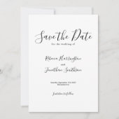 Minimale Schwarz-weiße Hochzeit Foto speichern das Save The Date (Vorderseite)