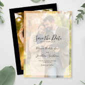 Minimale Schwarz-weiße Hochzeit Foto speichern das Save The Date