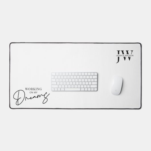 Minimale Schwarz-weiße Initiativen, die an meinen  Schreibtischunterlage (Tastatur & Maus)