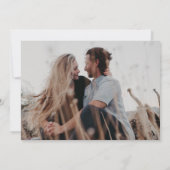 Minimale Schwarz-weiße Kalligrafie Hochzeit ein Fo Save The Date (Rückseite)