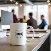 Minimale Schwarz-weiße Markenbezeichnung für Busin Kaffeetasse