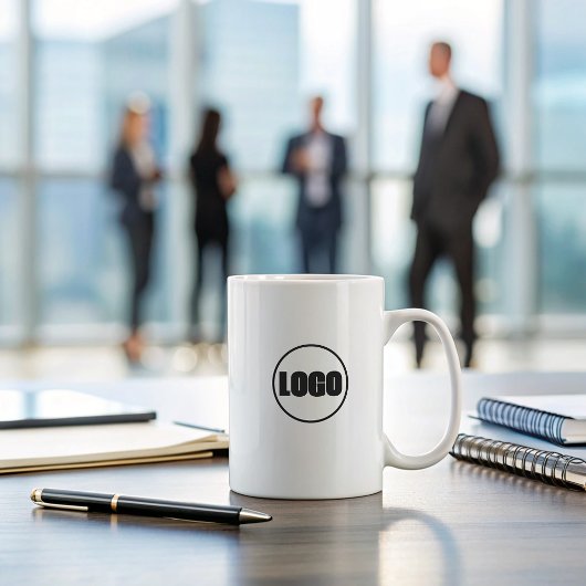 Minimale Schwarz-weiße Markenbezeichnung für Busin Kaffeetasse