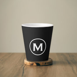 Minimale Schwarz-weiße Monogramm Milchtasse