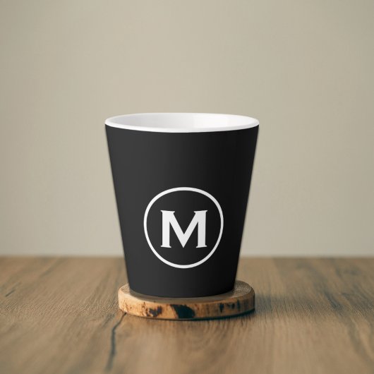Minimale Schwarz-weiße Monogramm Milchtasse