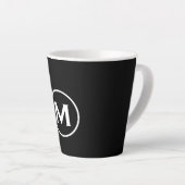 Minimale Schwarz-weiße Monogramm Milchtasse (Rechte Ecke)
