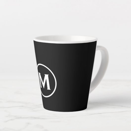 Minimale Schwarz-weiße Monogramm Milchtasse (Rechte Ecke)