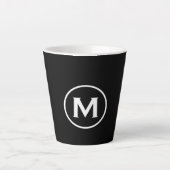 Minimale Schwarz-weiße Monogramm Milchtasse (Vorderseite)