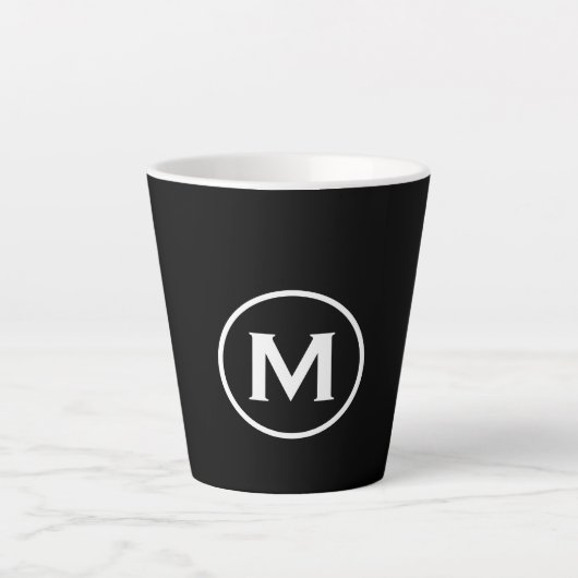 Minimale Schwarz-weiße Monogramm Milchtasse (Vorderseite)