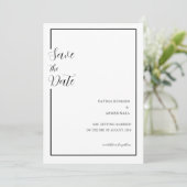 Minimale Schwarz-weiße muslimische Hochzeit rettet Save The Date (Stehend Vorderseite)
