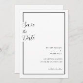 Minimale Schwarz-weiße muslimische Hochzeit rettet Save The Date (Vorne/Hinten)