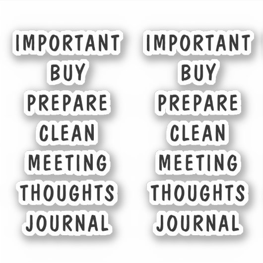 Minimale Schwarz-weiße Planer-Taskkarten Aufkleber (Vorderseite)