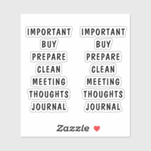 Minimale Schwarz-weiße Planer-Taskkarten Aufkleber