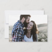 Minimale Schwarz-weiße Save the Date Kalligraphie (Rückseite)