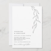 Minimale Schwarz-weiße Schreibmaschine Botanische Einladung (Vorderseite)