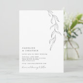 Minimale Schwarz-weiße Schreibmaschine Botanische Einladung (Stehend Vorderseite)