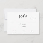 Minimale Schwarz-weiße Script-Auswahl RSVP Karte (Vorderseite)